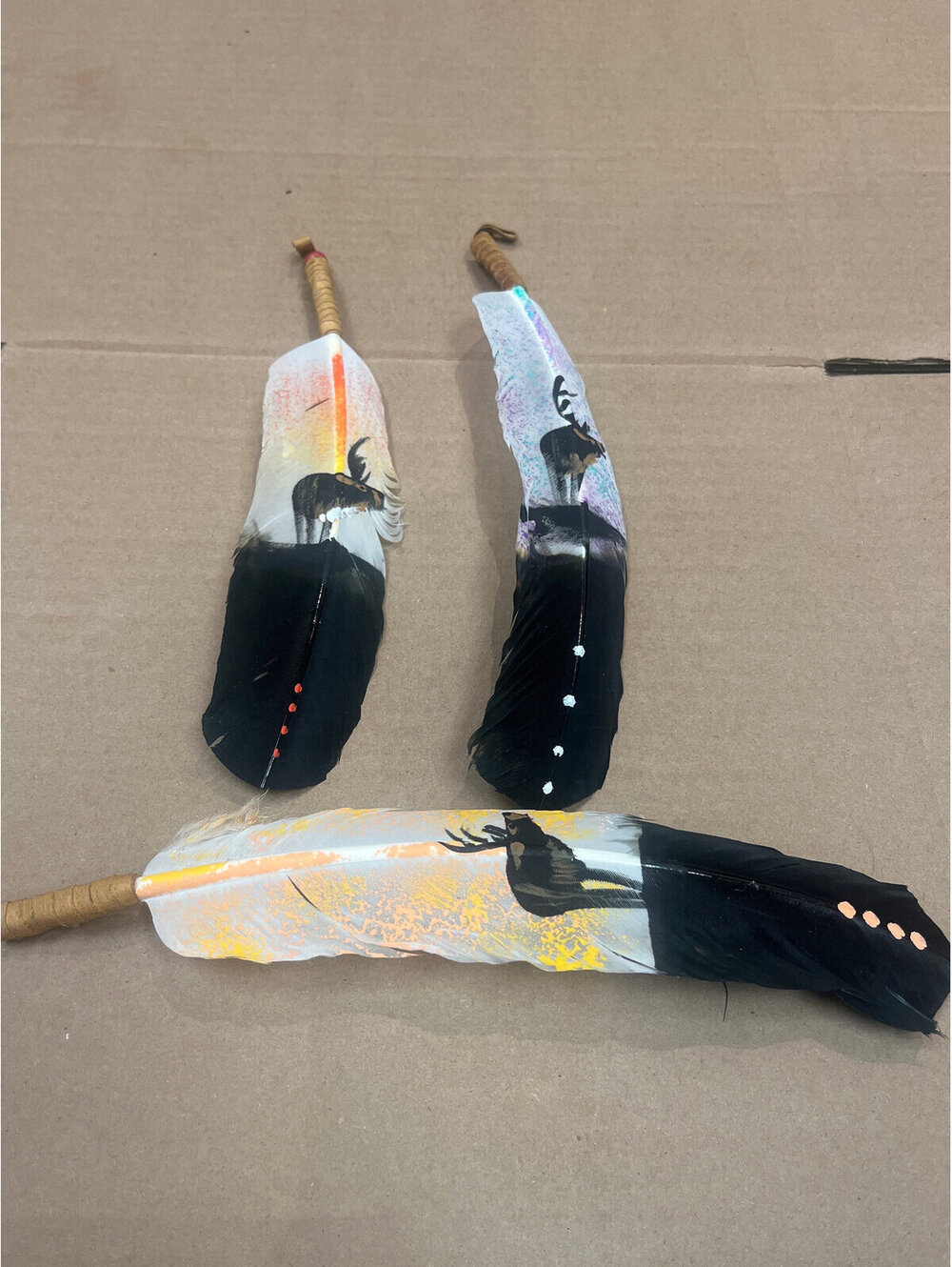 Navajo hand painted elk wildlife hair tie (pick which one you like)